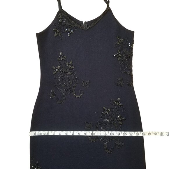 Black Beaded Knit Dress by Outlander for Evening or Stage - Picture 6 of 14